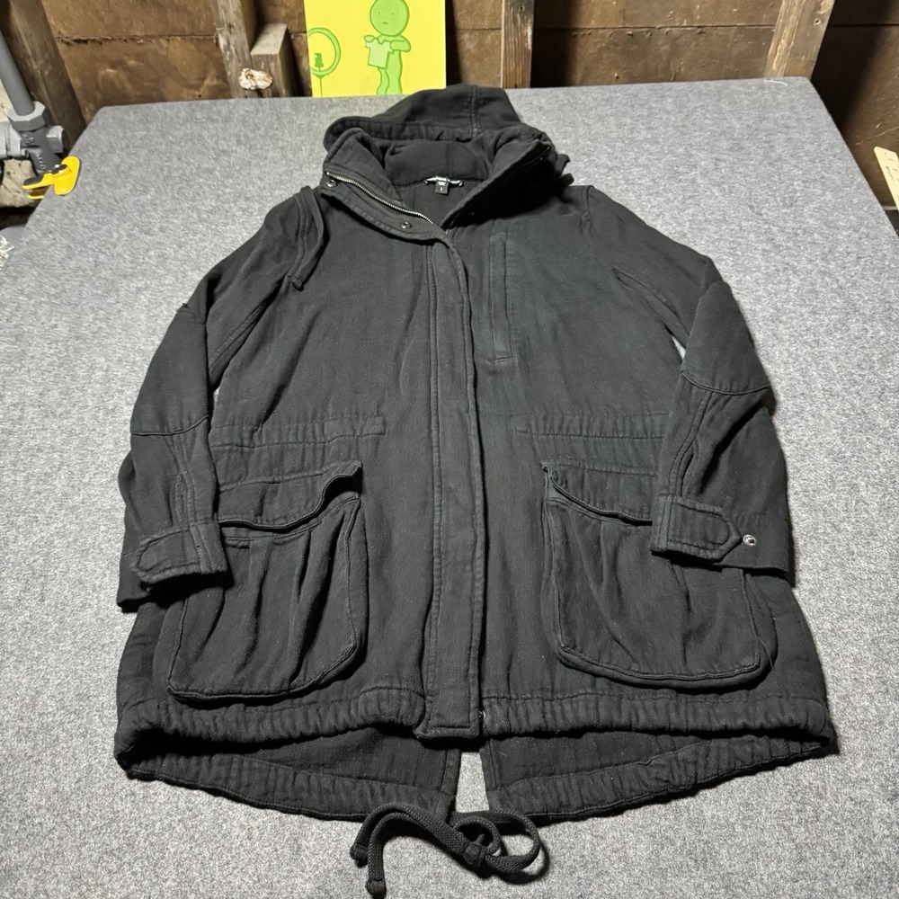 James Perse Womens Tuckaway Hooded Jacket Size‎ 1 (Small) Preppy Casual Outdoor